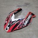 white, center hood model-red-red